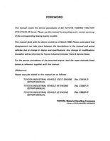 Toyota 42-2TD20 Towing Tractor Service Repair Manual