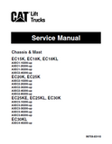 Caterpillar Cat EC15K EC18K Forklift Lift Trucks Service Repair Manual SN:A3EC1-10200 and up