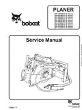 Bobcat Planer Service Repair Manual S/N 303600101 And Above