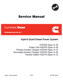Cummins Onan HQDSB Hybrid Quiet Diesel Power System Service Repair Manual