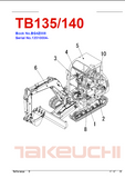 Takeuchi TB140 Compact Excavator Parts Catalogue Manual (Serial No. 13510004 and up)