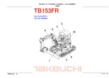 Takeuchi TB153FR Compact Excavator Parts Catalogue Manual (Serial No. 158300001 and up)