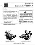 Toro Greensmaster 3000-D Service Repair Manual