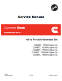 Cummins Onan EGMBE P5450ec 60 Hz Portable Generator Set Service Repair Manual