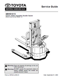 Toyota 6BWS10 Electric Walkie Adjustable Straddle Stacker Service Repair Manual SN: 585890 - UP