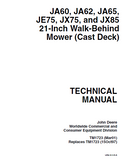 John Deere JX85 21-Inch Walk-Behind Mower Service Repair Manual
