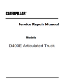 Caterpillar Cat D400E Articulated Truck (Prefix 2YR) Service Repair Manual (2YR00001 and up)