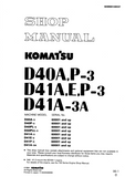 Komatsu D41E-3 Dozer Bulldozer Service Repair Manual S/N 60001 and up