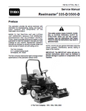 Toro Reelmaster 3500-D Mower Service Repair Manual
