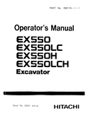 Hitachi EX550LCH Excavator operator’s manual Serial No. 05001 and up
