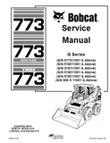 BOBCAT 773 SKID STEER LOADER Service Repair Manual S/N 500 K 11001 & Above