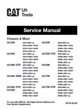 Caterpillar Cat GC70K STR Forklift Lift Trucks Service Repair Manual SN:AT89-00001 and up