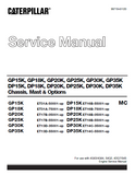 CATERPILLAR CAT GP18K MC FORKLIFT LIFT TRUCKS Service Repair Manual SN：ET31A-75001 and up