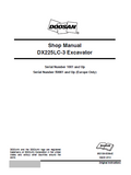 Daewoo Doosan DX225LC-3 Excavator Service Repair Manual Serial Number 50001 and Up (Europe Only)