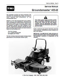 Toro Groundsmaster 455-D Mower Service Repair Manual