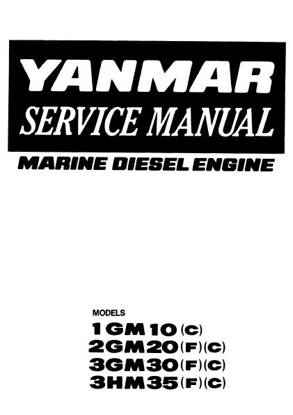 Yanmar 3HM35F Marine Diesel Engine Service Repair Manual