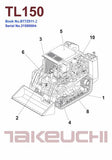 Takeuchi TL150 Crawler Loader Parts Catalogue Manual (Serial No. 21500004 and up)