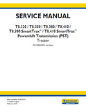 New Holland T8.410 SmartTrax™ PST TIER 4B Tractor Service Repair Manual [ZHRE04001 - ]