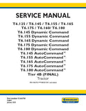 New Holland T6.155 AutoCommand™ Tier 4B (FINAL) Tractor Service Repair Manual