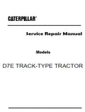 Caterpillar Cat D7E TRACK-TYPE TRACTOR (Prefix MDB) Service Repair Manual (MDB00001 and up)