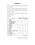 Toyota 5FB14 Forklift Service Repair Manual