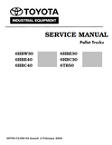 Toyota 6HBE30 Pallet Truck Service Repair Manual SN:27000 and up