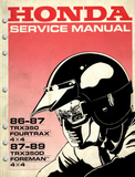 1987 Honda TRX350 Fourtrax 4WD Service Repair Manual