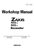 HITACHI ZAXIS 40U-2 EXCAVATOR Service Repair Manual