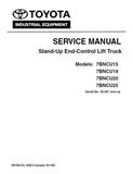 Toyota 7BNCU20 Forklift Service Repair Manual SN:50001 and up