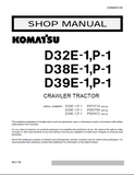 Komatsu D39P-1 Dozer Bulldozer Service Repair Manual S/N P095872 and up