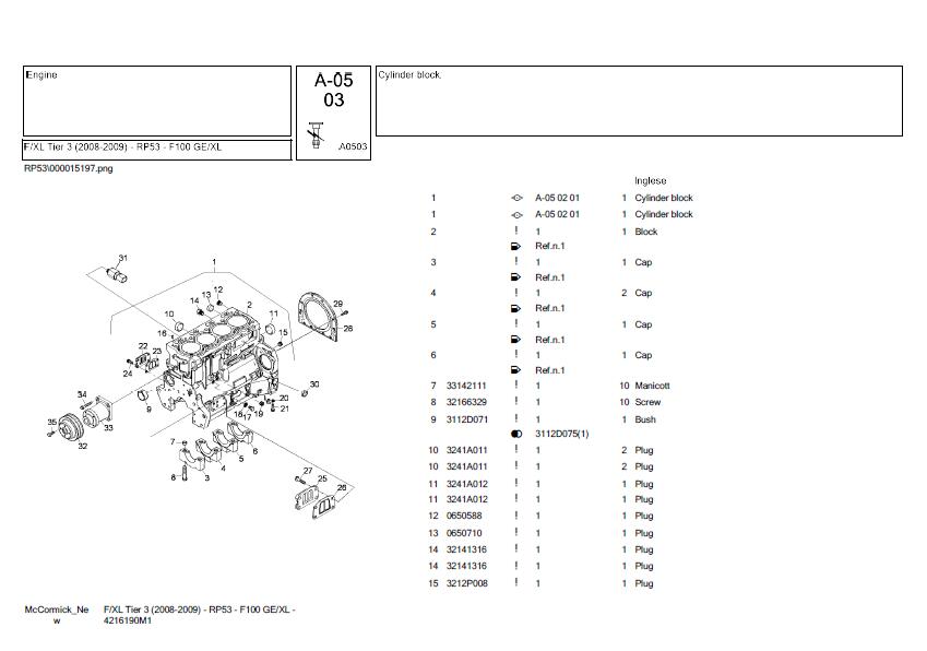 McCormick F/XL Tier 3 (2008-2009) - RP53 - F100 GE/XL Tractor Service ...