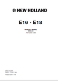 New Holland E18 Hydraulic Excavator Service Repair Manual