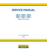 New Holland SB58 Grape Harvester Service Repair Manual