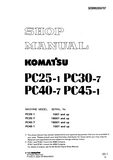 Komatsu PC45-1 Hydraulic Excavator Service Repair Manual SN: 3506 and up