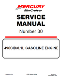 Mercury Mercruiser Gasoline Engines 8.1S HO Service Repair Manual– 0M000000 and UP