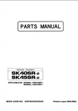 Kobelco SK40SR-2, SK45SR-2 Mini Excavator Parts Catalogue Manual SN:PH04-02801 and up