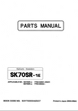 Kobelco SK70SR-1E Crawler Excavator Parts Catalogue Manual (SN: YT03-05432 and up)