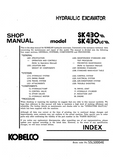 Kobelco SK430 III Crawler Excavator Service Repair Manual