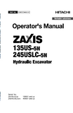 Hitachi Zaxis 245USLC-5N Hydraulic Excavator operator’s manual