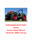 HURLIMANN XB90 TIER 3 Tractor Service Repair Manual (Serial No: 20001 and up)