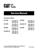 Caterpillar Cat GC20K Forklift Lift Trucks Service Repair Manual SN:AT82E-00011 and up