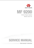 Massey Ferguson 9255-45 Draper Header Service Repair Manual