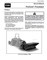 Toro ProCore Processor Service Repair Manual