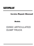 Caterpillar Cat D350C ARTICULATED DUMP TRUCK (Prefix 8XC) Service Repair Manual (8XC00001-00404)