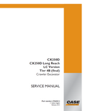 CASE CX250D, CX250D Long Reach LC Version Tier 4B (final) Crawler Excavator Service Repair Manual