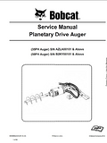 Bobcat Planetary Drive Auger (35PH Auger) Service Repair Manual S/N AZLA00101 AND Above