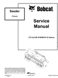 Bobcat 72 Inch Seeder Service Repair Manual S/N 018000101 And Above