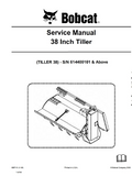Bobcat 38 Inch Tiller Service Repair Manual S/N 614400101 And Above