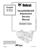 Bobcat Grapple 90 Fork and 90 Bucket Service Repair Manual S/N 029100101 And Above