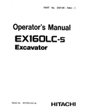 Hitachi EX160LC-5 Excavator Operation Manual SN:001524 and up